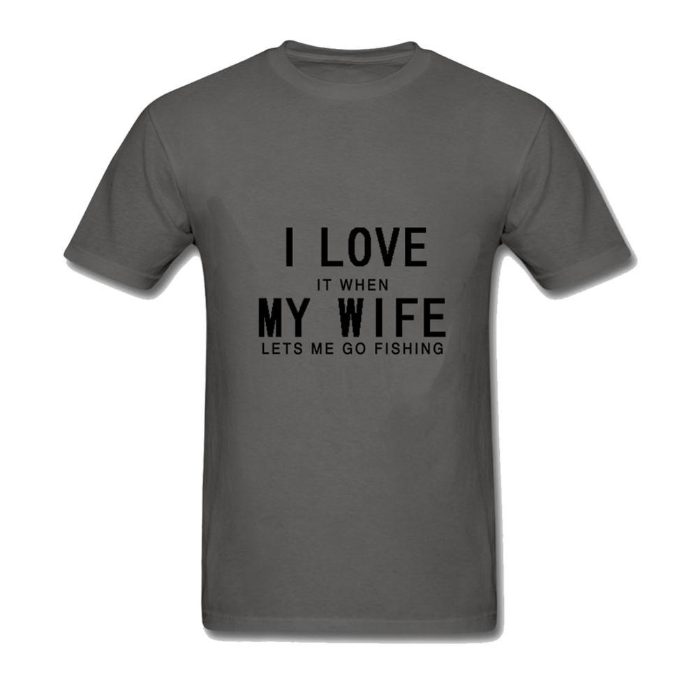 Men S T Shirts I Love My Wife Slim Fit Simple Style Tees Crew Neck