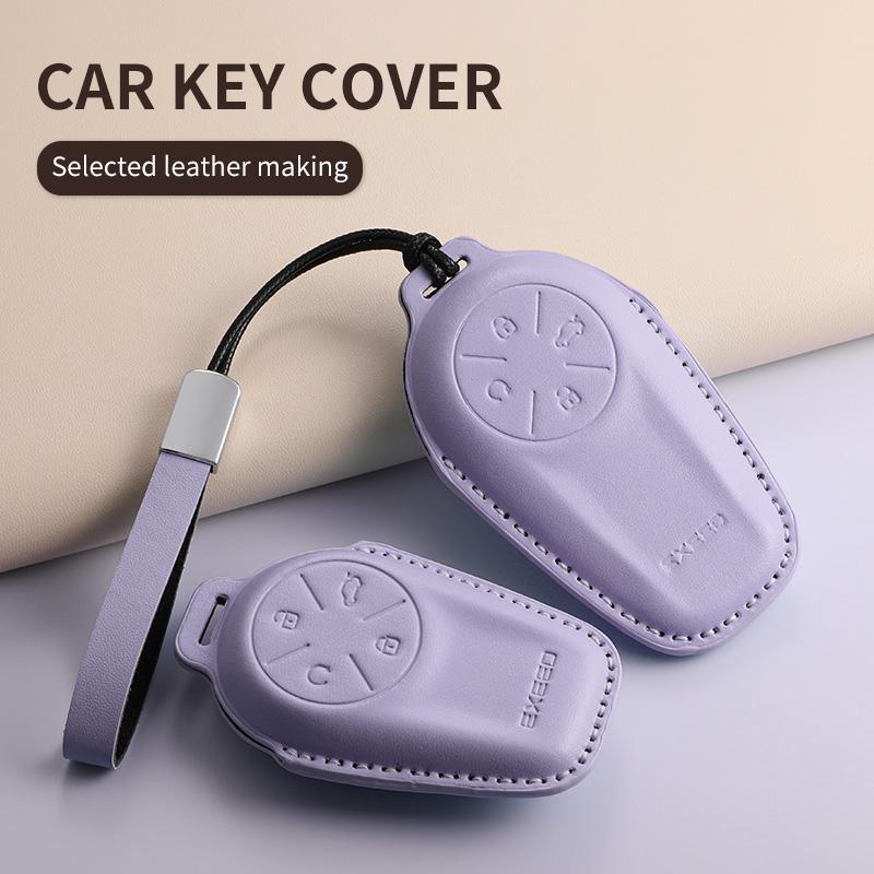 For Chery Exeed Et Txl Starway Vx Starlightrun C-Dm Car Keychain Protection Case Pu Car Remote Case Cover Shell Fashion Keychain
