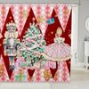 Merry Christmas Shower Curtain For Bathroom Decor Xmas Santa Claus Bath Curtain Cute Snowman Bathroom Accessories Red Waterproof