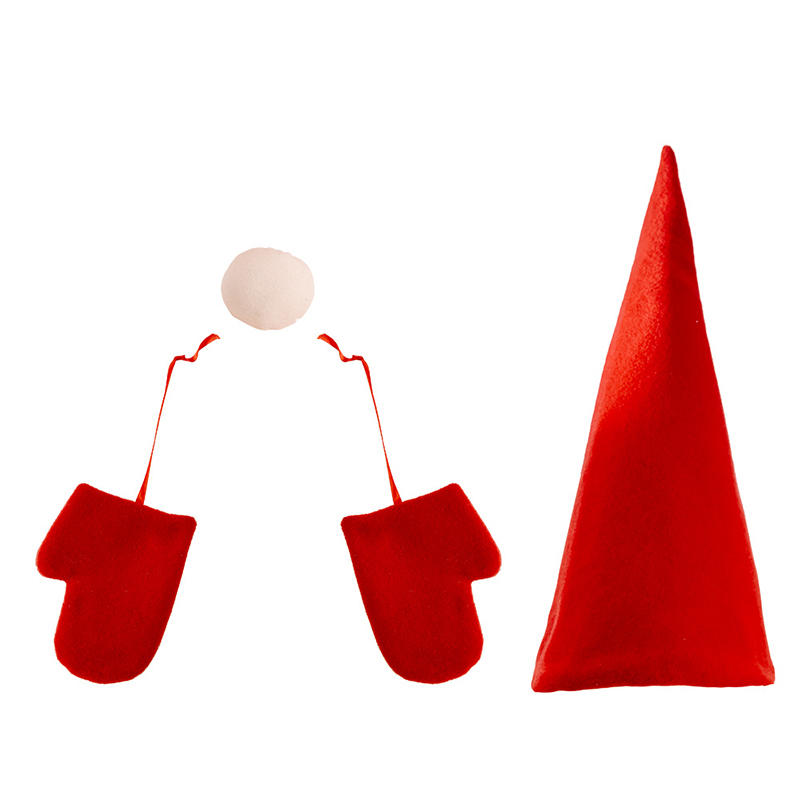 

1set Christmas Tree Decoration Set Top Hat Nose Glove Decorations Props DIY Decor Merry Party Home Patio Supplies красный