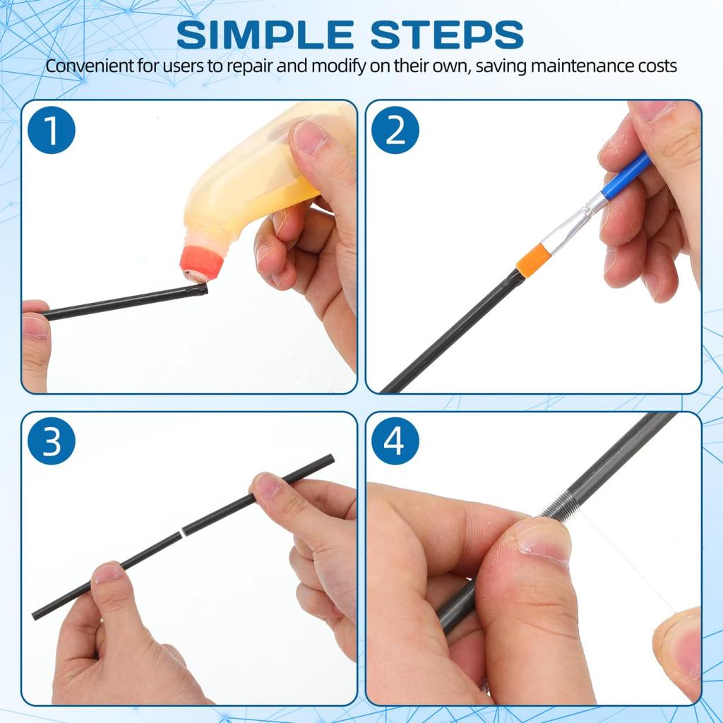SUPVOX Angelruten-Reparaturset Set mit 4 Stück (3,5mm/5mm/6mm/7mm) Kohle