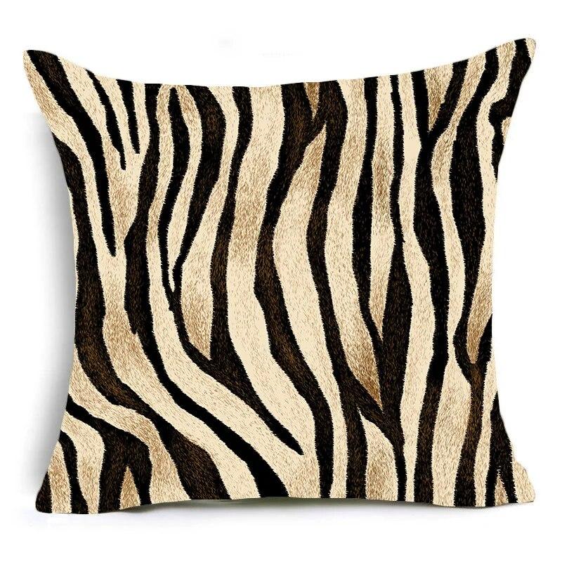 Animal Leopard Snake Zebra Tiger Print Pattern Cushion Cover Home Living Room Sofa Decoration Square Pillow Pillow Cover