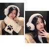 Foldable Plush Ear Muffs With Bowknot/Paws Pattern For Women And Girls Winter Outdoor Activity Ear Protectors