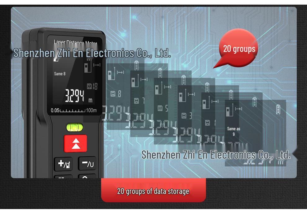 Handheld Infrared Laser Rangefinder and Distance Meter