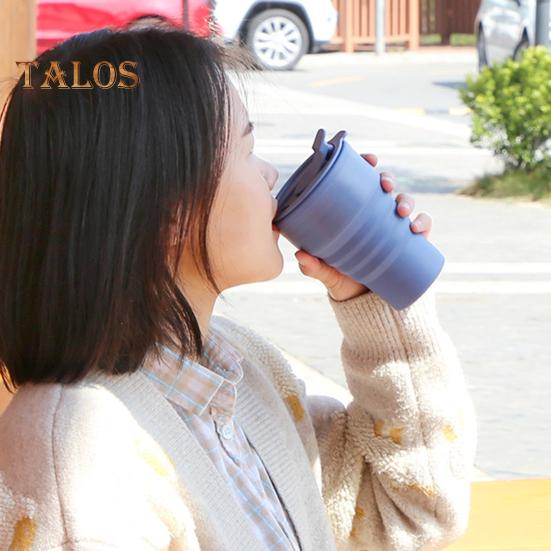 Collapsible Silicone Travel Cup 12oz Portable Foldable Coffee Mug for Camping Hiking Commuting Leakproof Eco-Friendly Water Bottle with Wide Mouth