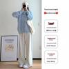2024 Women's White-Gray High-Waisted Loose Casual Straight-Leg Sweatpants