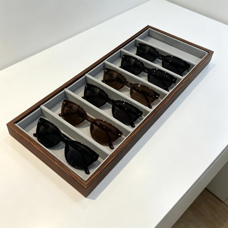 Elegant Eyeglass Holder Craft Of Wood And Flannel Interior