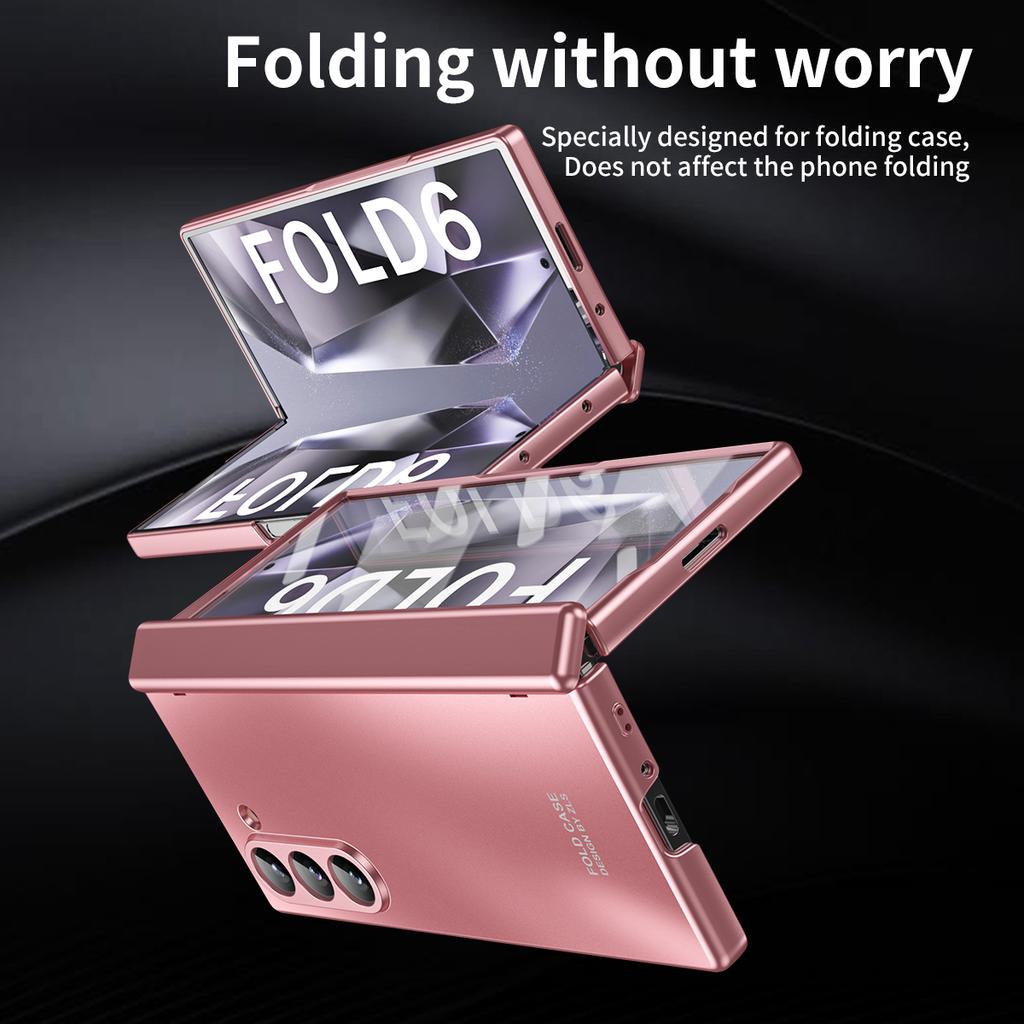 For Samsung Galaxy Z Fold6 5G Phone Case Hard PC Shockproof Cover with Front Screen Film