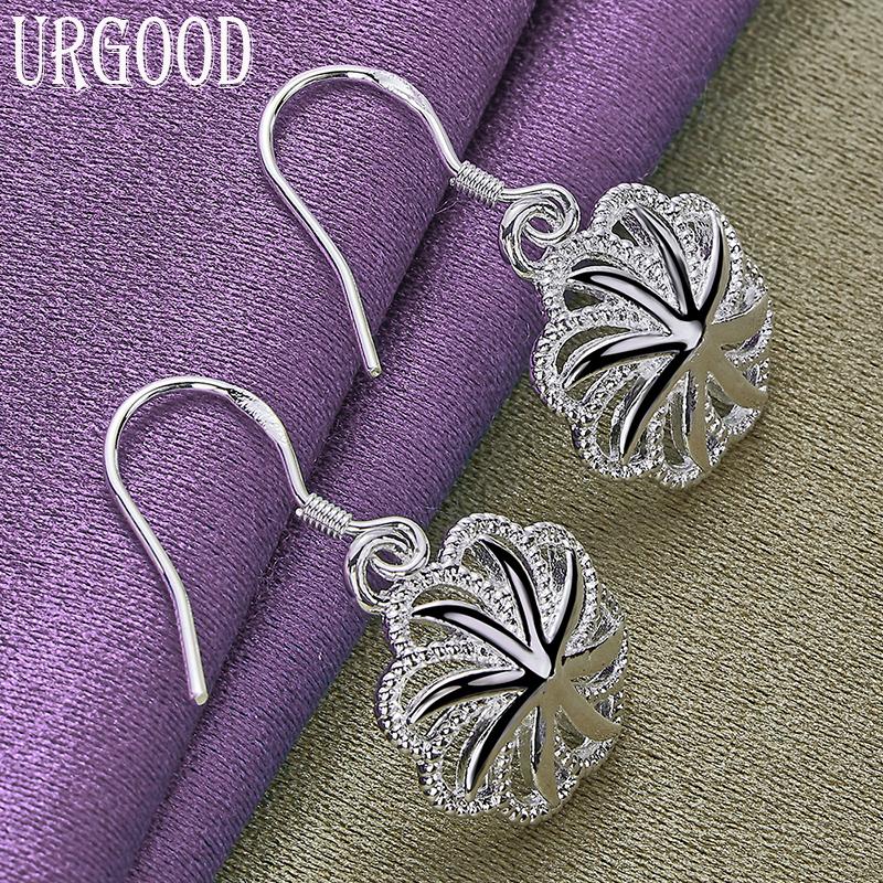 Ohrringe aus 925er-Sterlingsilber mit rundem Windmühlenmuster, Schmuck