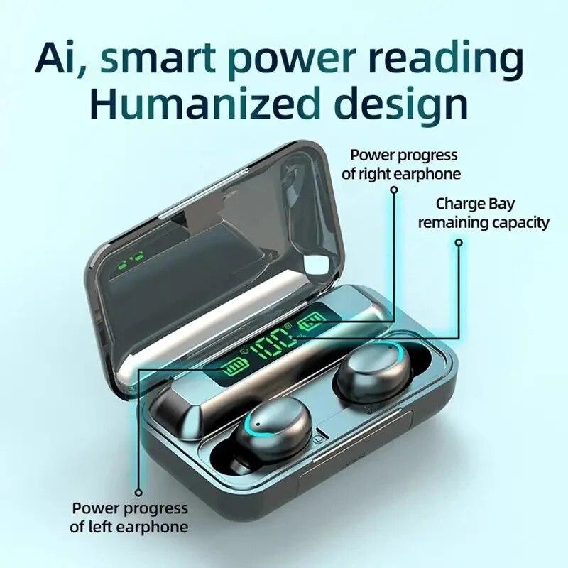 Wireless Bluetooth Earbuds with LED Display, Gaming Low Latency Headphones Sport Waterproof In-Ear Earphones with Long Battery Life