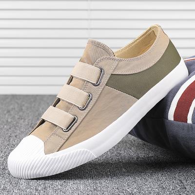 New Design Youth Teenage Vulcanize Shoes Fashion Men's Casual Shoes Outdoor Lace-up Solid Canvas Shoes Low Top Walking Footwear