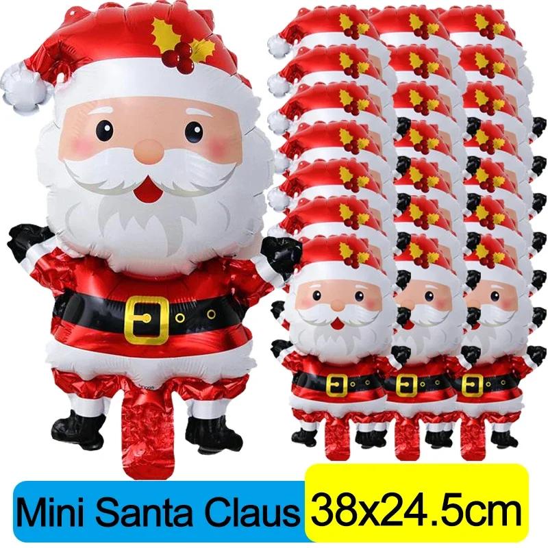 

50/1pcs Christmas Foil Balloons Mini Santa Claus Gingerbread Man Xmas Tree Balloon Kids Toys for Holiday New Year Party Decor 1PC
