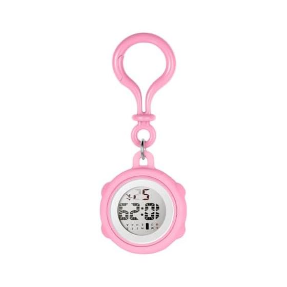 Clip Watch Carabiner Watch Digital Display Silicone Waterproof: Keychain Pendant Watch Multifunctional Pocket Watch Cute Pocket Watch Nurse Clock