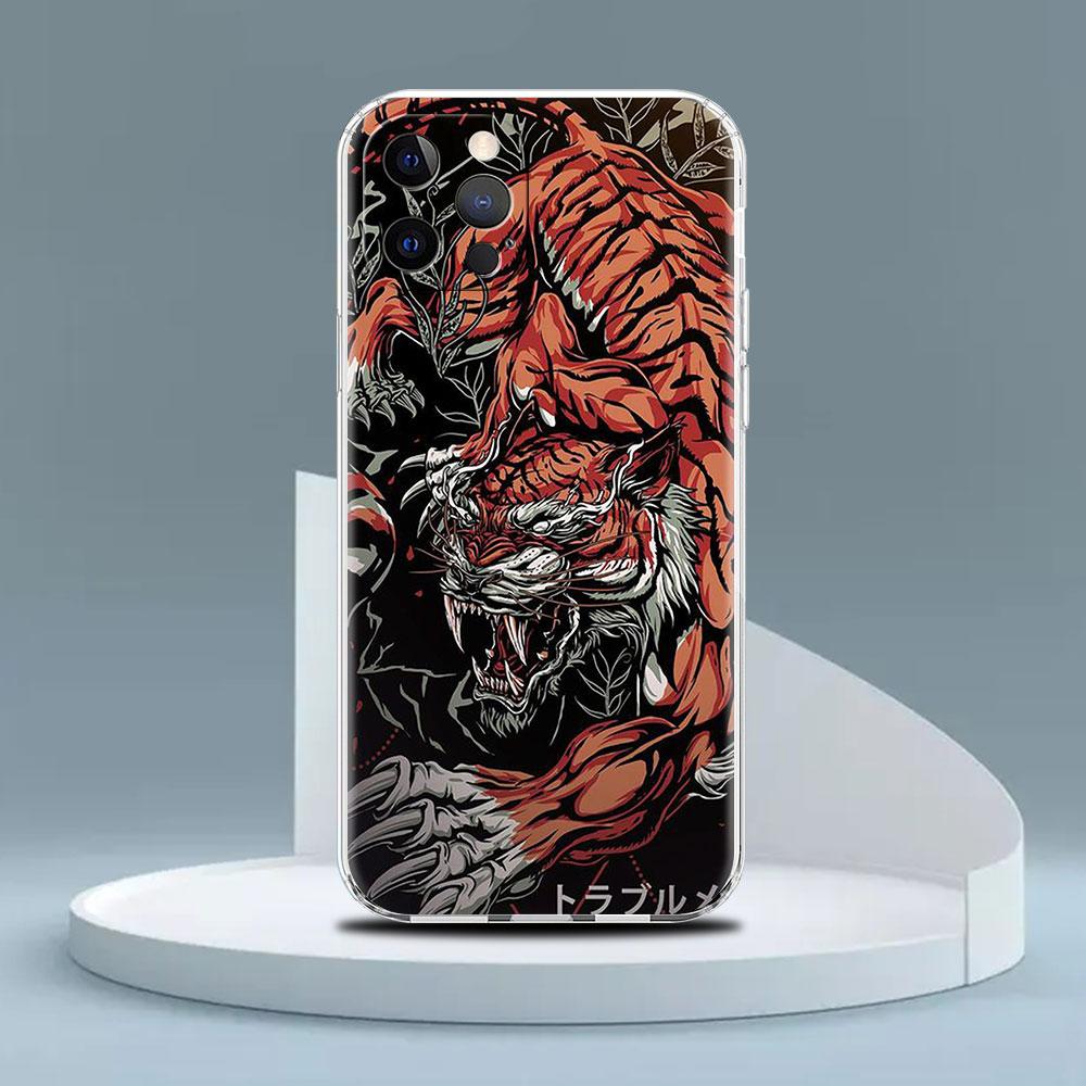 Clear Case For Apple iPhone 14 13 11 12 Pro 7 8 Plus XR X XS Max 6 6S 14Pro Silicone Phone Cover Animal Dragon