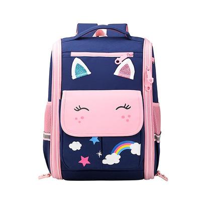 Unicorn Kız Çocuk Okul Sırt Çantaları Prenses Fiyonklu Çocuk Kitap Çantaları Erkek Çocuk Dinozor Sırt Çantası-mavi+pembebüyük