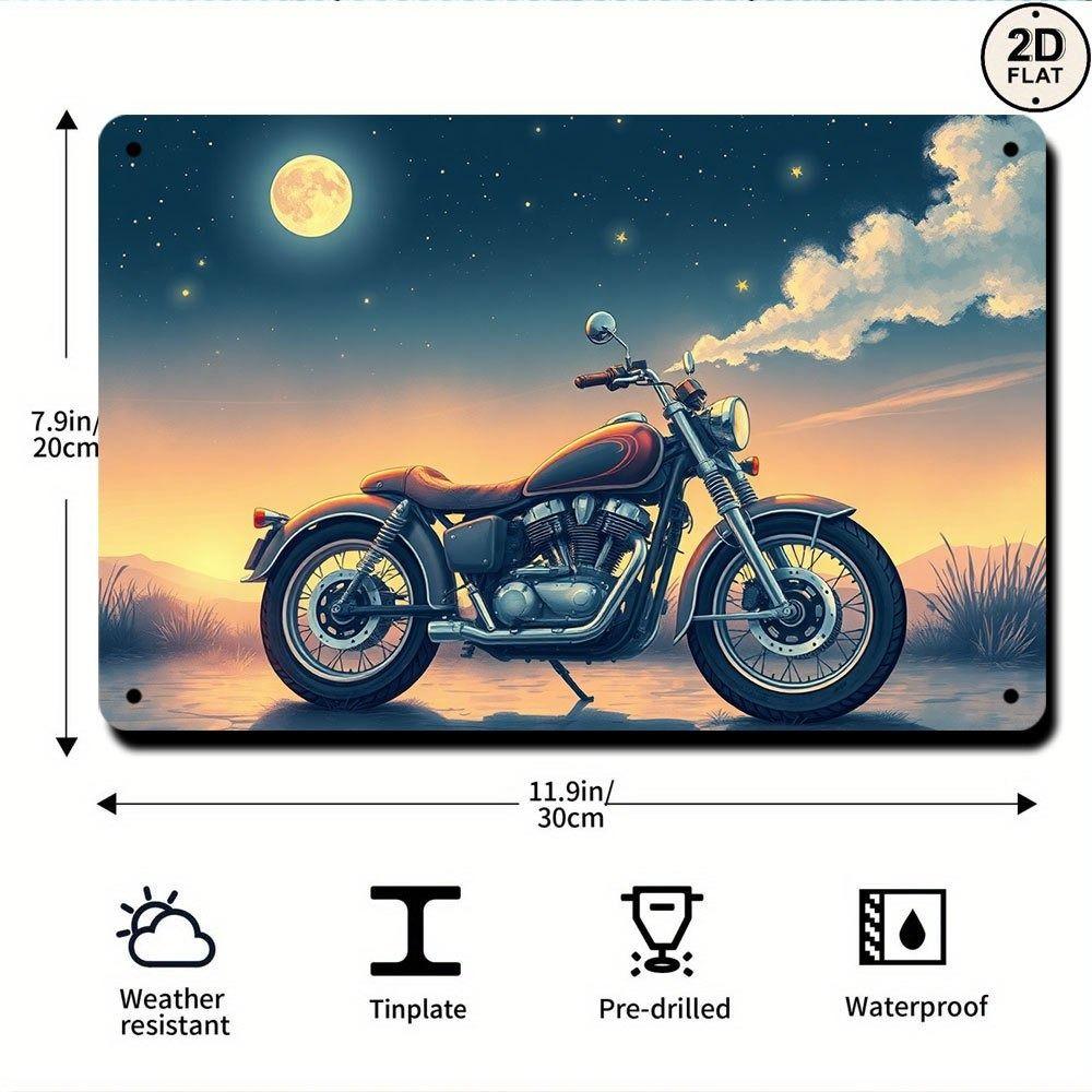 Vintage Motorcycle Metal Tin Sign Retro Biker Garage Wall Decor Industrial Style Art