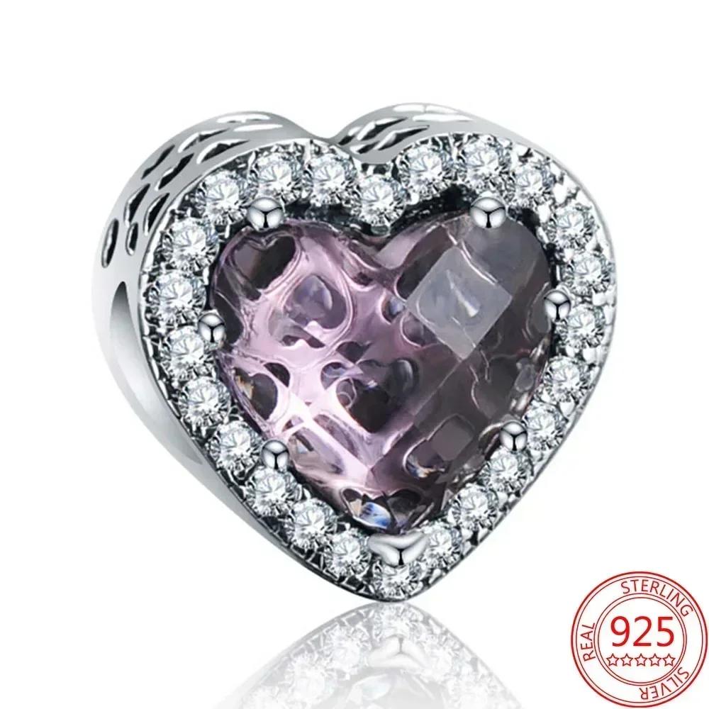 Neuer Kupfer-Lila Murano-Perlen Stiefmütterchen Blume Anhänger Charm Passend für Originalmarken Armband und Halskette Damenschmuck Geschenk