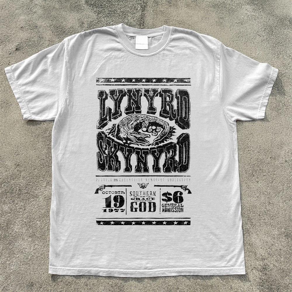 NEW Lynyrd Skynyrd 1977 Rock Band Unisex White T-shirt S-