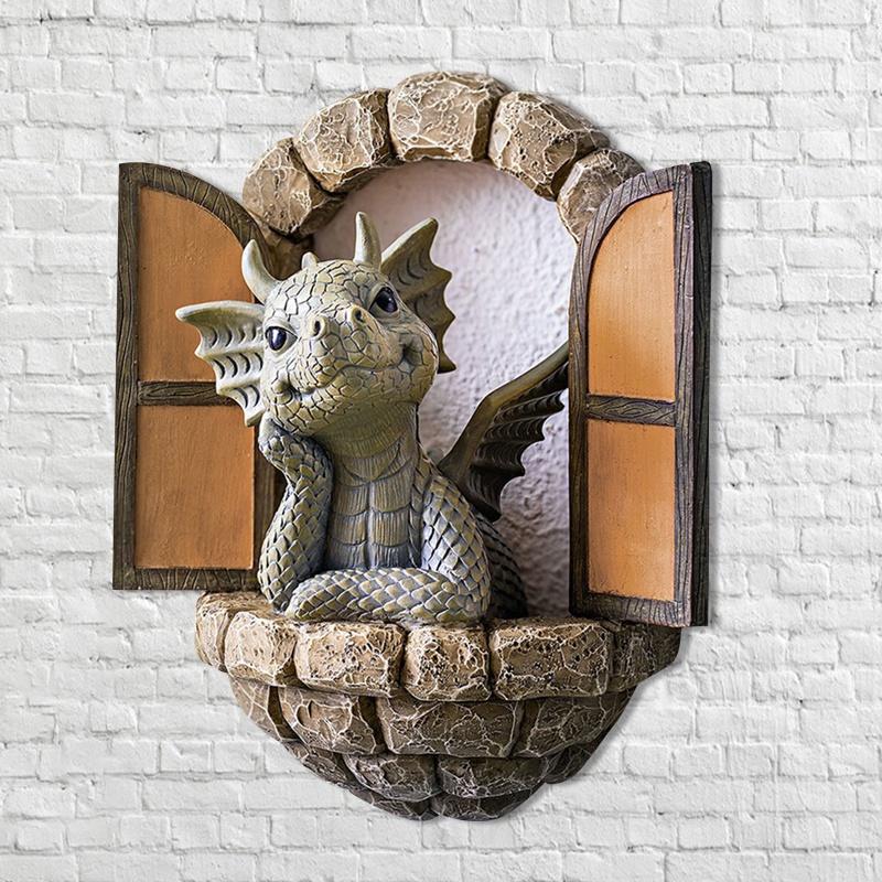 1 Pcs Cute Miniature Dinosaur Resin Model Thinking Statue Outdoor Garden Decor Indoor Home Desktop Pendant Home Decoration Craft