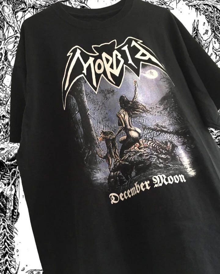 Винтажная футболка Morbid Band December Moon, плотный хлопок, черная, размеры S-5XL, BT597, унисекс S