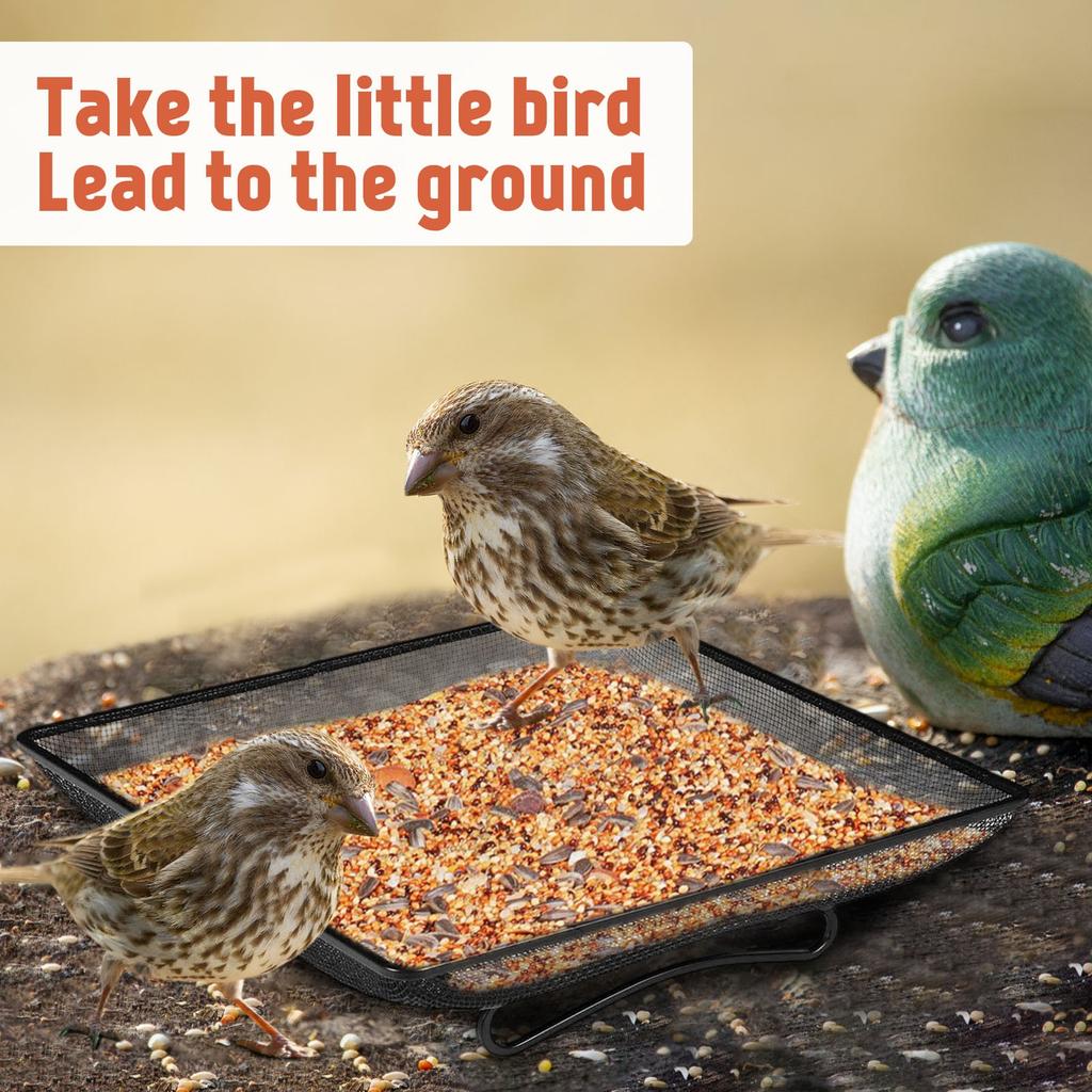 Zemní podnos na krmítko pro ptáky Krmítko pro ptáky z kovaného železa,Kovové pletivo pro krmítko pro ptáky