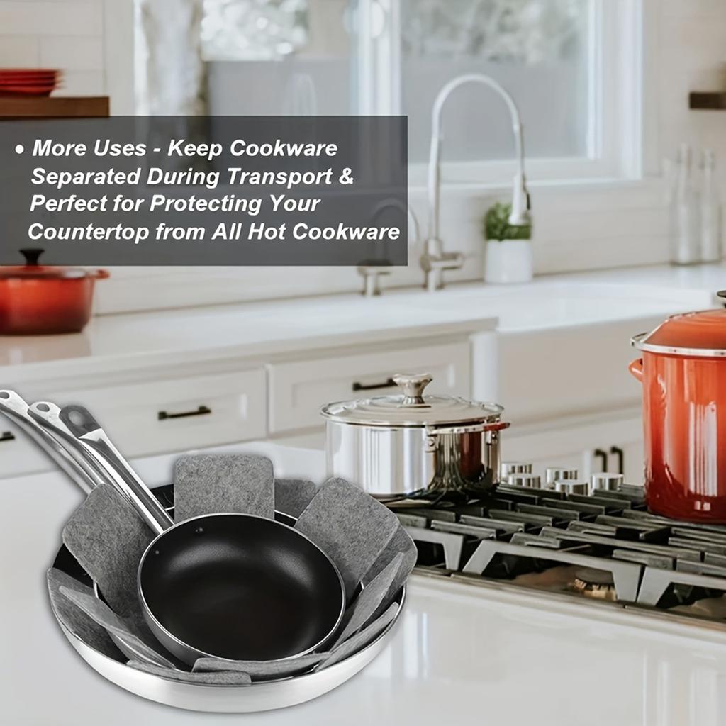 Protective Pads For  Pots And Pans, Heat-resistant Separators To Prevent Scratches, 3 Separate Kitchen Tools