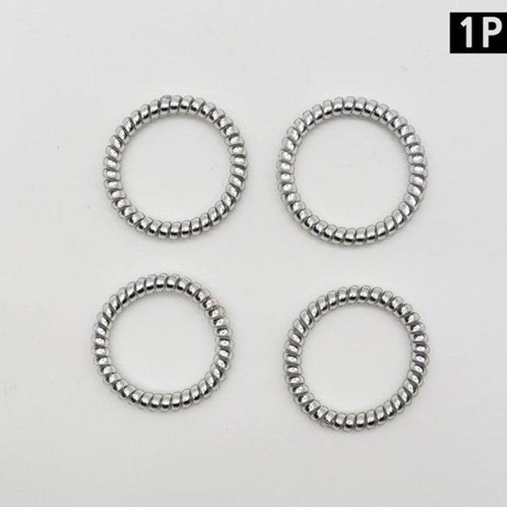 

[Jhqrn7V6_4B] Серебристая эластичная резинка для волос без узла, пружинка, 1 шт.