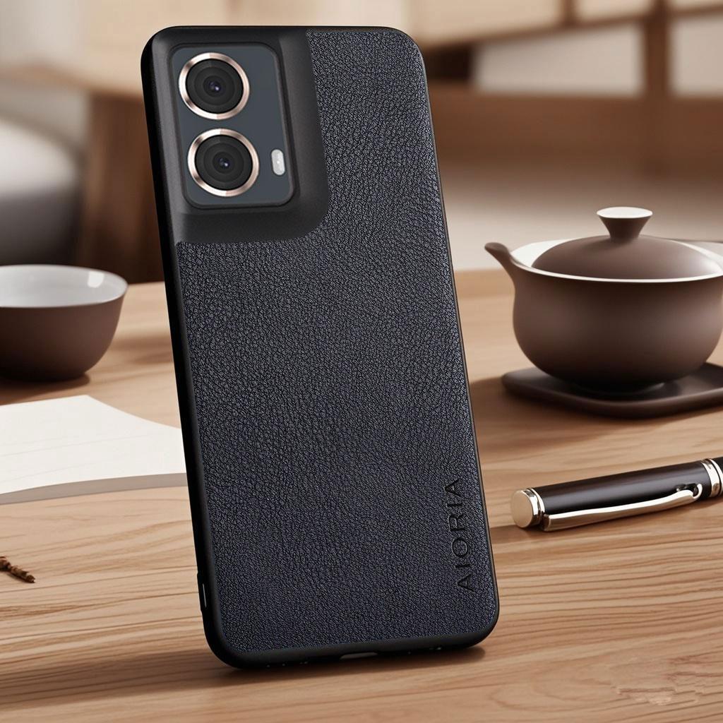 Case for Motorola Moto G57 G86 G06 G15 Power G56 G55 G45 G35 G05 E15 Faux Lychee Pebbled Leather Cover Funda for Moto G06 Case