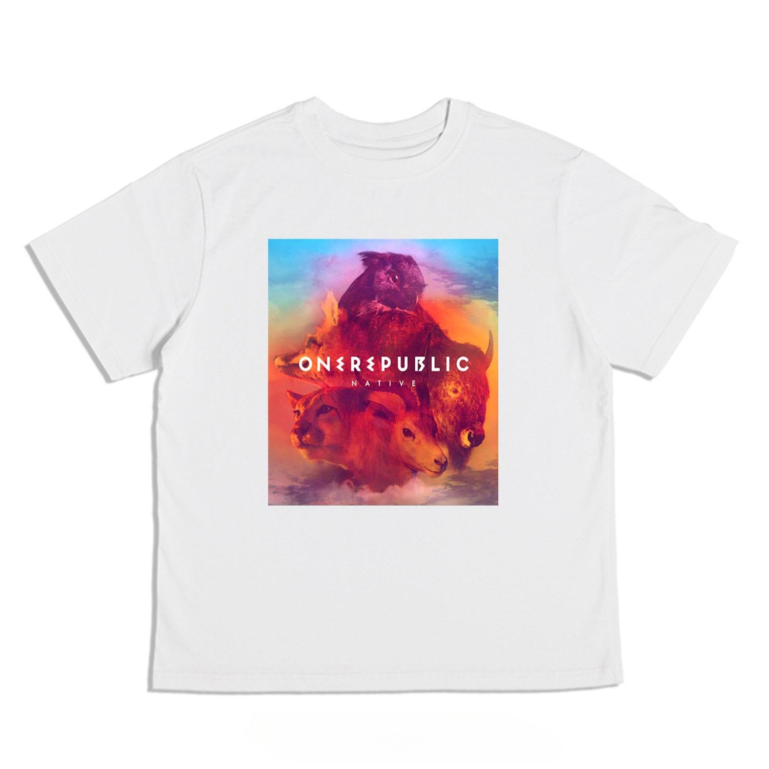 

Directly Printed Music Republic Era Era Tshirt of OneRepublic Band Pure Cotton Shortsleeved for Both Men and Women S