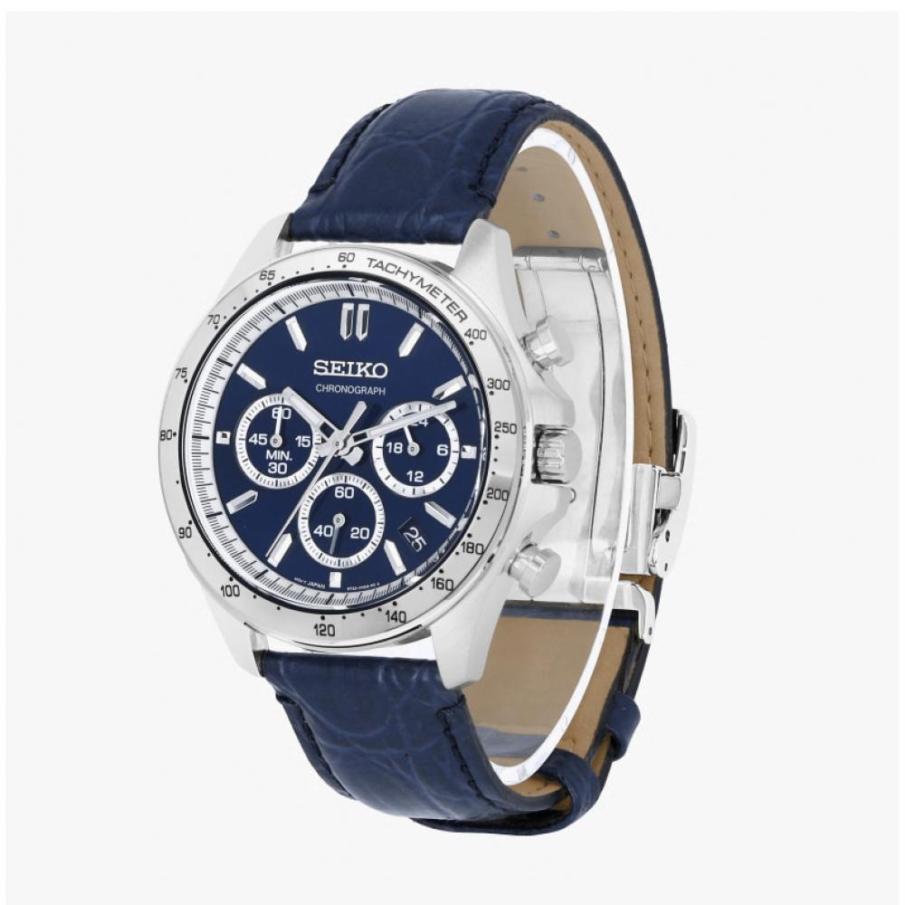 Seiko Spirit Chronograph Men S Leather Watch Sbtr019