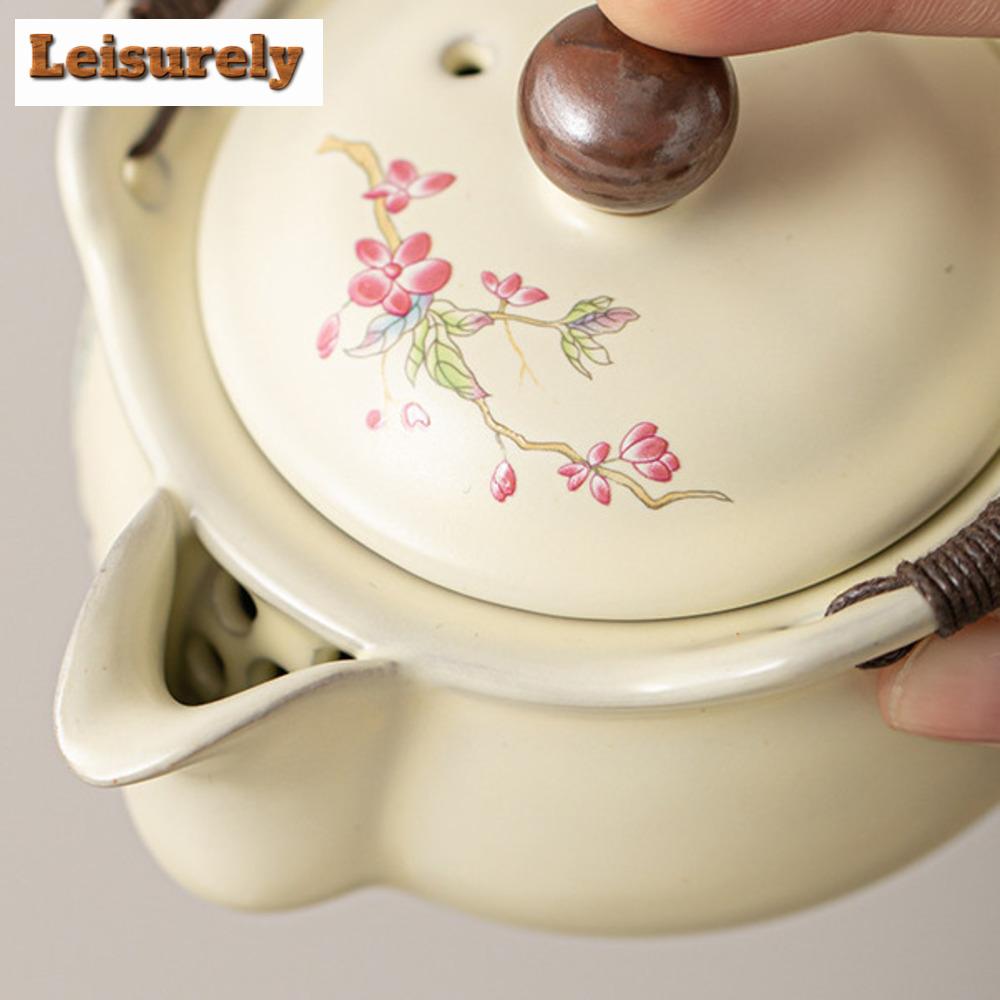 Butiková Wisteria Ru Pec Porcelánová Čajová Sada Kit Elegantní 1 Konvička 3 Šálky Domácí Příprava Čaje Venkovní Přenosný Organizér Ozdoby