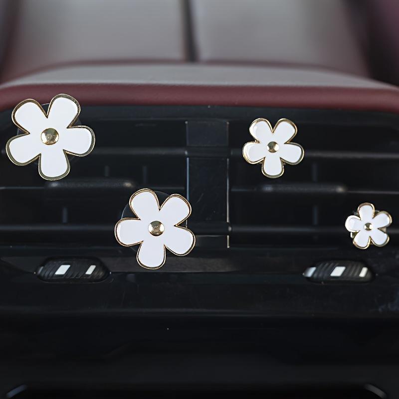 Alloy Daisy Car Air Freshener Clip - 4PCS Fragrance Decoration