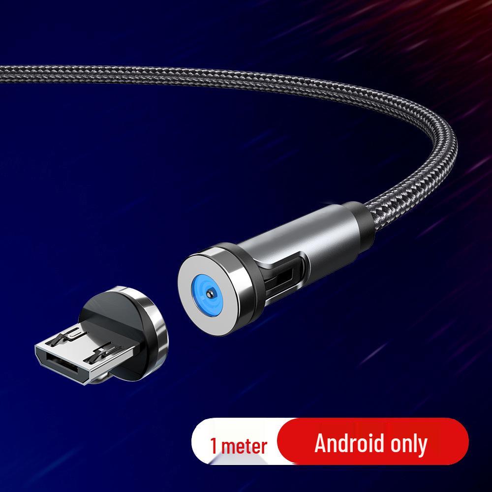 

Магнітний кабель для швидкої зарядки з обертанням на 540° для пристроїв Apple, Type-C та Android Black Rotating Magnetic