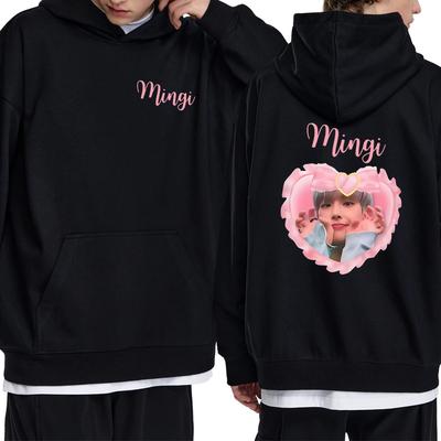2025 Nuevo Corea kpop ATEEZ Mingi Sudaderas estampadas de doble cara Hombres mujeres Tendencia Y2k Sudadera Unisex Forro polar Manga larga jersey