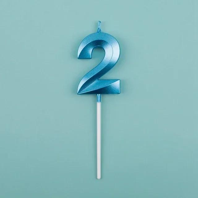 1pcs 0-9 Number Digital Candles Cake Decorations Romantic Blue Pink Candles Topper for Kids Happy Birthday Baby Shower Creative