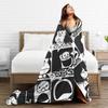 Mafaldas  Collage Flannel Blanket Cute Kawaii Fashion Throw Blanket for Bed Sofa Couch 150*125cm Bedspreads,
