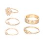 Retro Pattern Ring With Diamonds, Love Lord Totem Ring 5-Piece Set, Ring 5-Piece Set