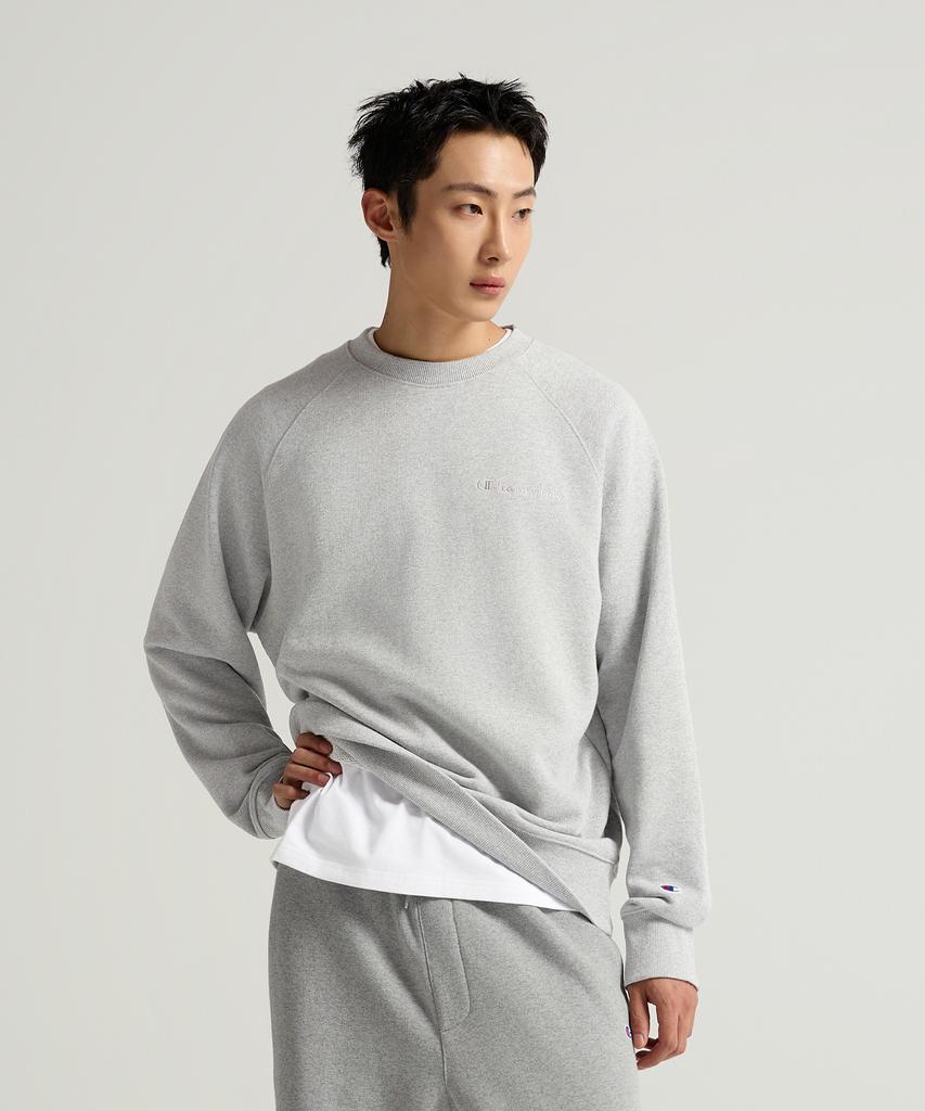CHAMPION Small Logo Loose Fit Sweatshirt Light Grey
