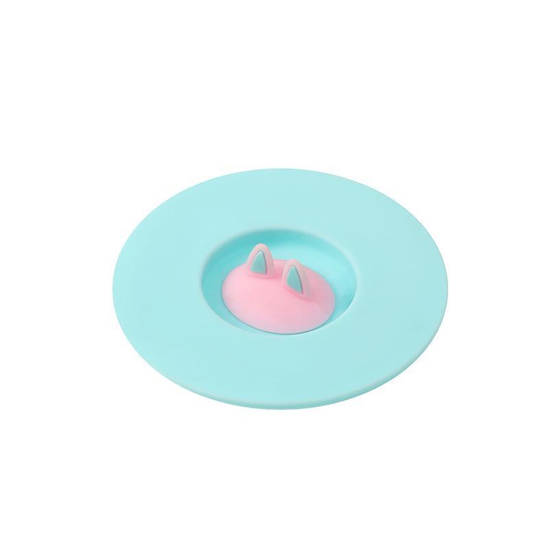 1Pcs Dust‑Proof Round Mug Cover Cute Cat Ear Silicone Cup Lid Reusable Cup Topper Mug Lid Seal Drinkware
