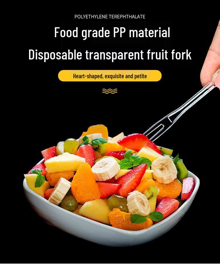 Transparent Colored Disposable Fruit Forks, Cake & Dessert Picks - Pack of 500 Pieces