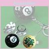 Innovative 3d Puzzle Billiard Ball Keychain Creative Toy Plastic Black Eight