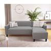 BOB 4-seater Fixed Corner Sofa - Mouse Fabric - Reversible - L 197 X D 117 X H 65 Cm