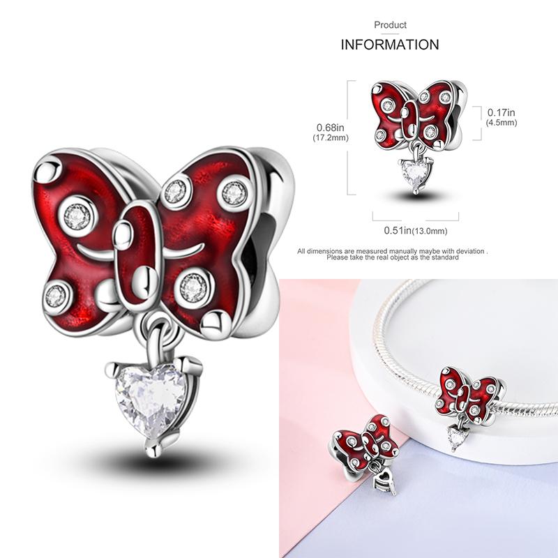 Copper Heart Color Changing Rose Pink Charms Beads Original Bracelet Diy Fine Jewelry Gifts For Women