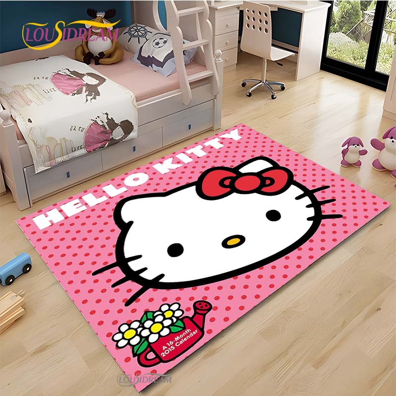 Hello Kitty kawaii Cartoon Anime Carpet for Living Room Bedroom Rug Kitchen Door Kids Un-slip Floor Mat Alfombra Birthday gift