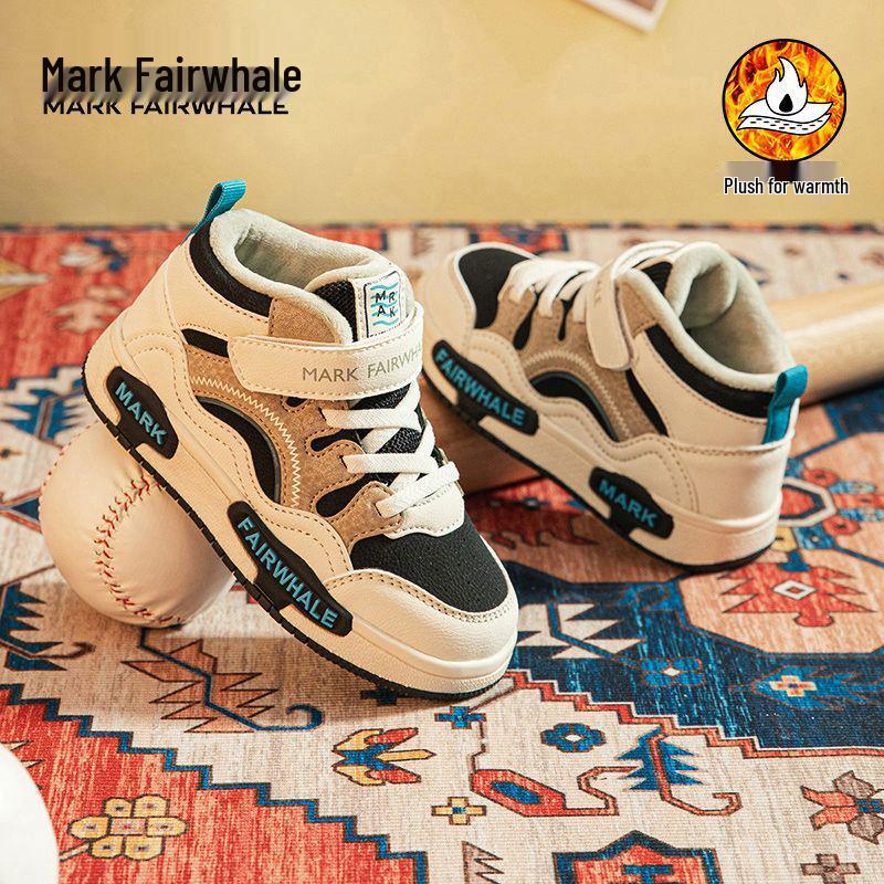 Mark Fairwhale 2025 Winter Non-Slip, Warm Cotton Shoes for Teens - Shock Absorbing, Breathable, Plus Velvet Sports Shoes for Kids.