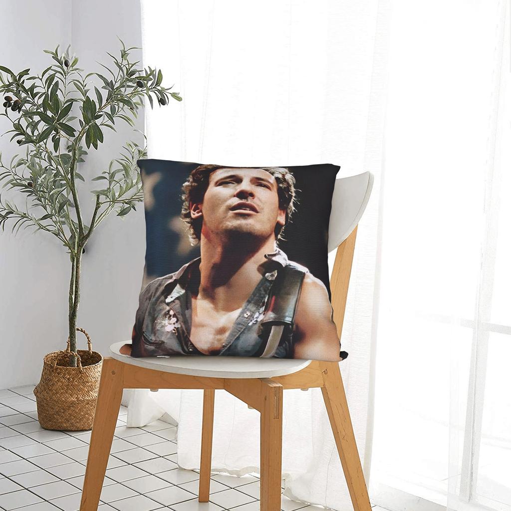 Bruce The E Street Band Springsteen Square Pillow Cases Rock USA 80s Cushion Cover Custom Decorative Pillowcase for Sofa 45x45cm