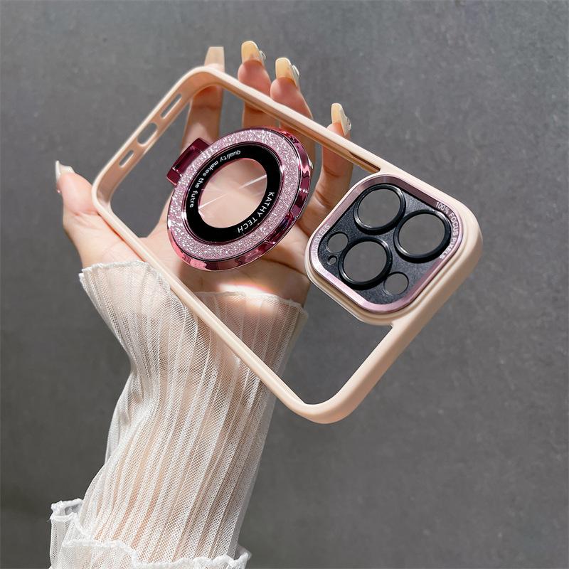 

Металлическая линза подходит для чехла для мобильного телефона Apple 16, прозрачного блестящего магнитного держателя-присоски для iPhone 15, жесткого чехла 14promax. iPhone11