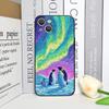 Creative Art Starry Sky Penguin Oil Painting Phone Case for iPhone 17 16 12 11 14 13 15 Pro Max Mini XS MAX XR 7 Plus Soft Cover