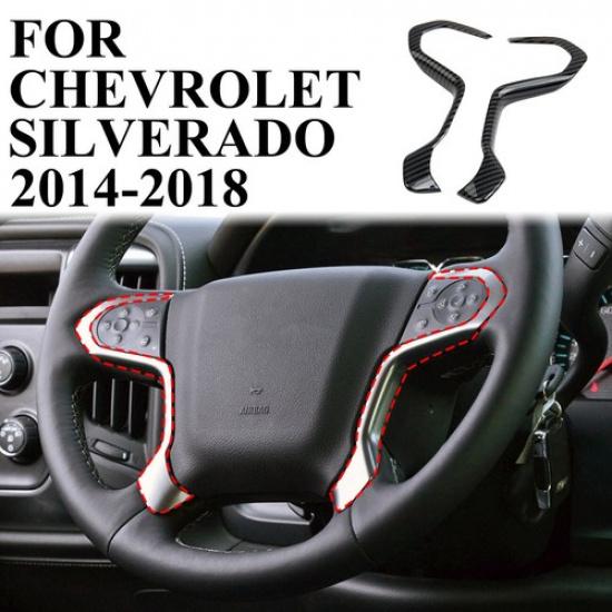 

Carbon Fiber Steering Wheel inner Cover Trim for Chevrolet Silverado 1500 14-18
