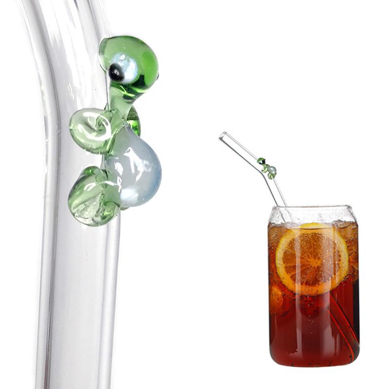 Creative Glass Straws Set Reusable Bar Tool For Smoothies Cocktails Drinking